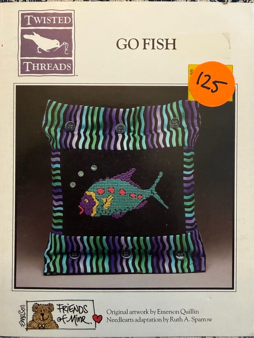 Go Fish‎ Counted Cross Stitch Pattern Twisted Threads 80’s Colors 1998 Coastal